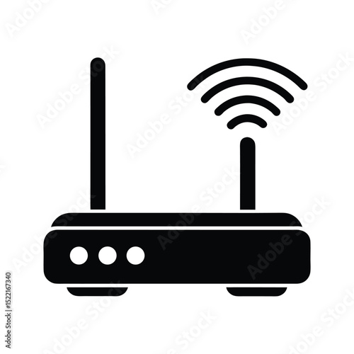 Wi Fi Router Icon Vector Flat and Clean Look