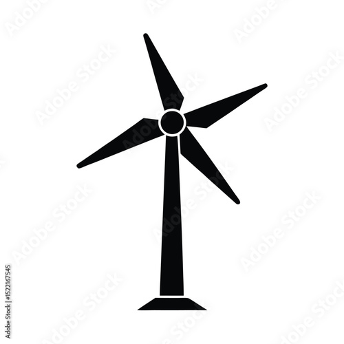 Wind Turbine Icon Vector Flat and Clean Look