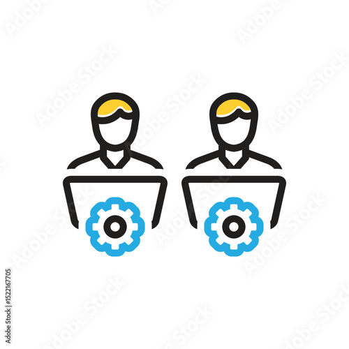 Multi color icon for works