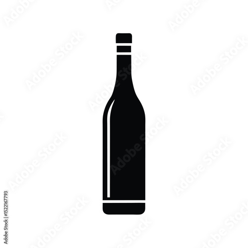 Wine Bottle Icon Vector Flat and Clean Look