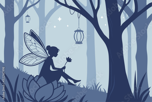 Wings of Midnight: A Fairy in Silhouette