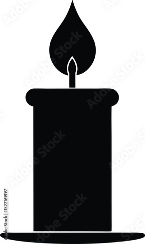 Candle – black silhouette on white background