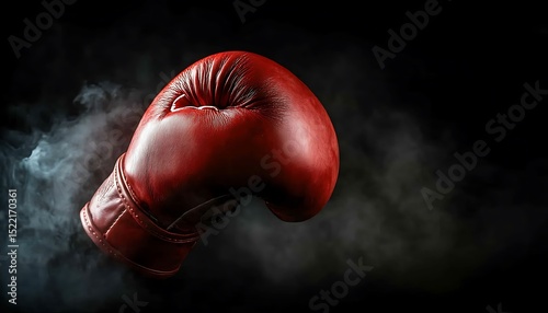 Boxing glove in smoke photo