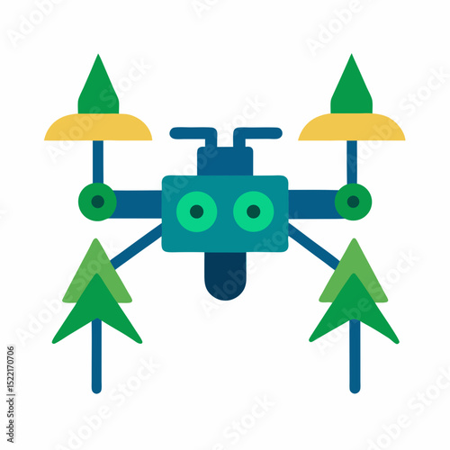 Automated Reforestation Drone with Camera Transparent Background