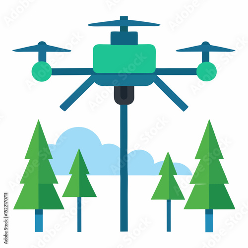 Automated Reforestation Drone with Lidar Transparent Background