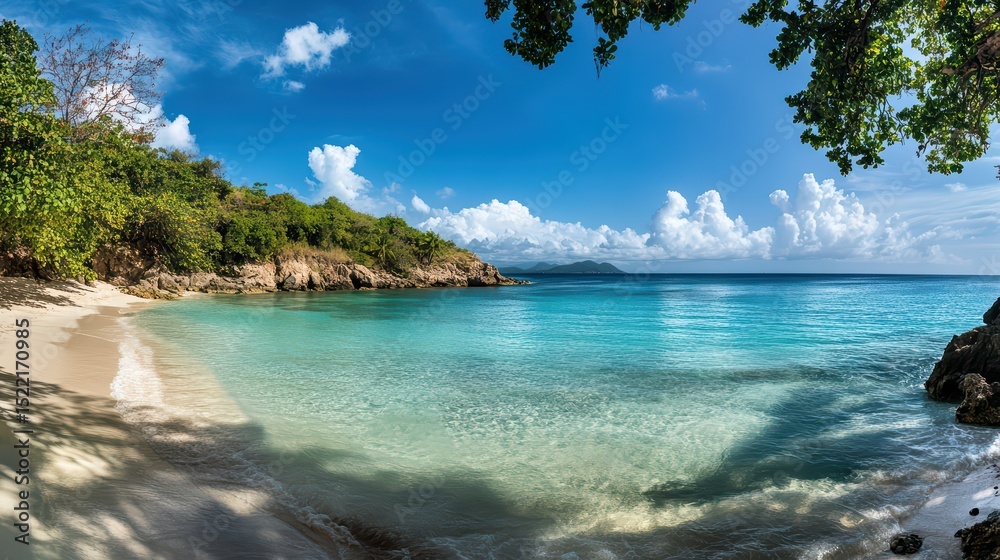 Fototapeta premium Tropical Beach Cove Sunlight.