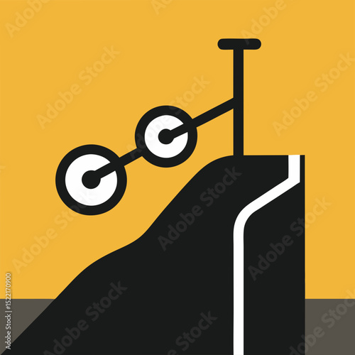 Bicycle Counter on Mountain Road Side View Cutout