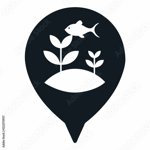 Biodegradable Aquaculture Marker Silhouette illustration Isolated