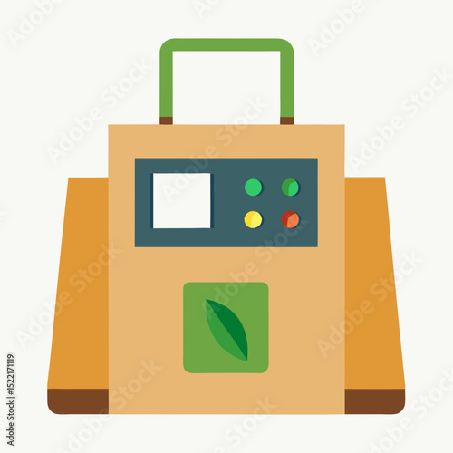 Biodegradable Bag Printer with Control Panel illustration Isolated