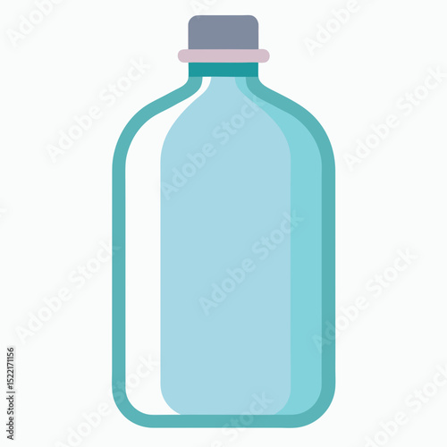 Biodegradable Bottle Printing Technology Front View Transparent illustration