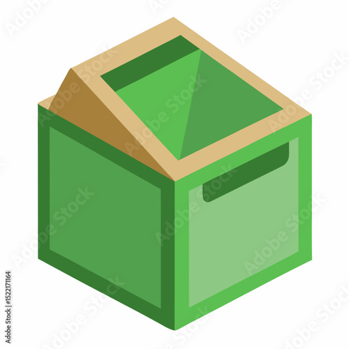 Biodegradable Box Printer Side View Cutout illustration Isolated