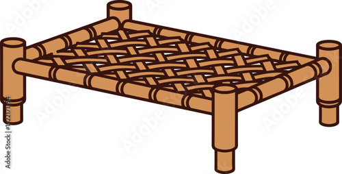 Traditional Bamboo Charpai Indian Cot