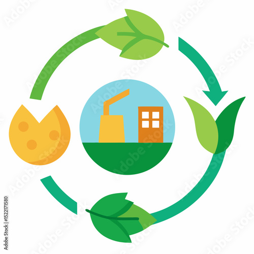 Biodegradable Film Life Cycle Isolated illustration Element