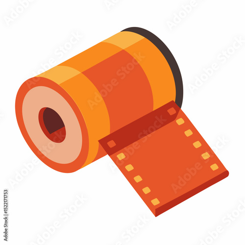 Biodegradable Film Roll Side Angle Isolated illustration
