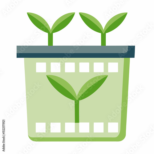 Biodegradable Film with Seedlings Transparent Background