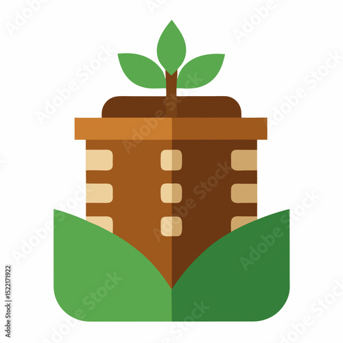 Biodegradable Film with Soil Texture Cutout illustration