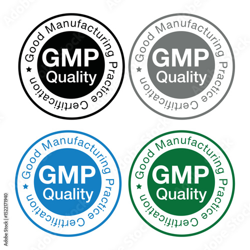 GMP QUALITY ICON VECTOR SYMBOL SIGN BLACK GREE
