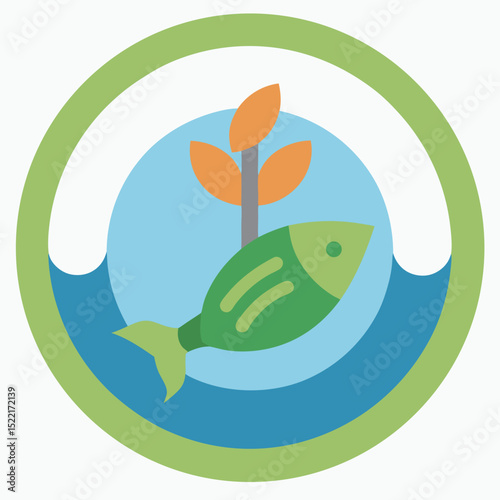 Biodegradable Marker for Sustainable Fishing illustration Transparent Background