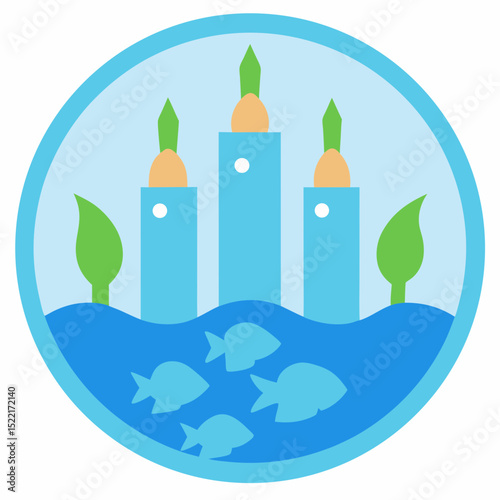 Biodegradable Marker for Sustainable Aquaculture illustration Transparent Background