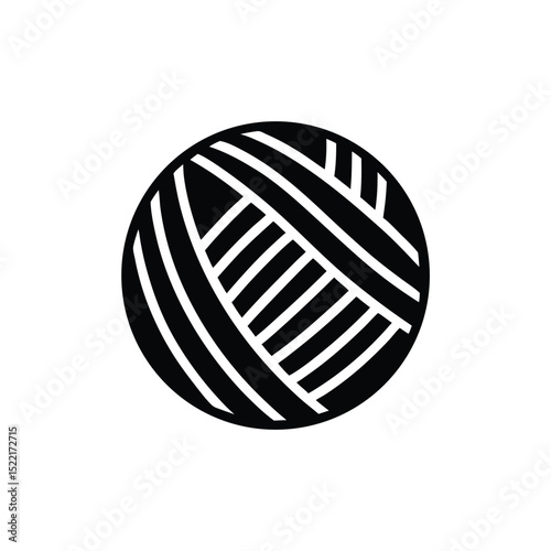 Yarn Ball Icon Vector Flat and Clean Look