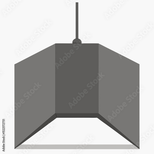 Acoustic Baffle Panel Gray Suspended Isolated on Transparent Background