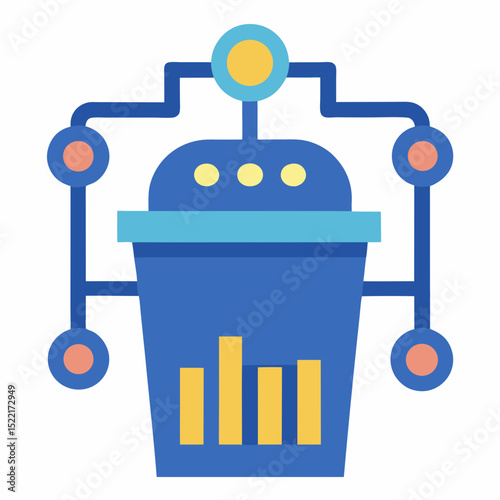 Ai Based Waste Categorization System Cutout illustration Element