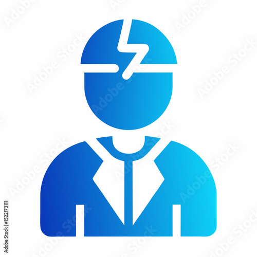 Ai Energy Advisor Icon Blue Gradient illustration Cutout