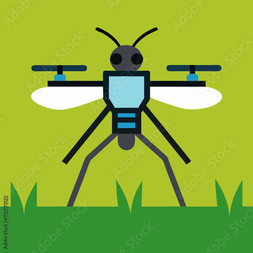 Ai Pest Detection Drone Hovering Over Field Isolated