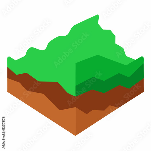 Ai Powered Soil Erosion Map Green Hues Transparent illustration