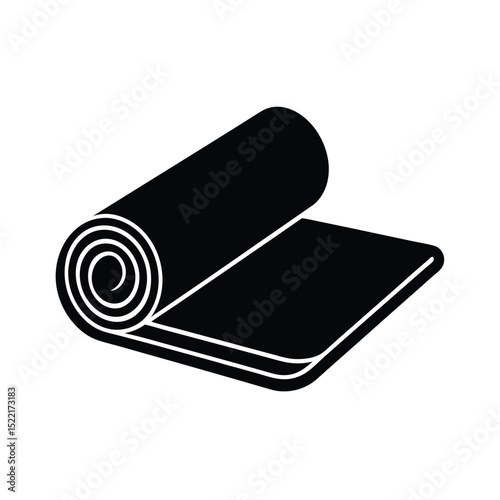 Yoga Mat Icon Vector Flat and Clean Look Isolated