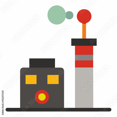 Air Pollution Detector illustration Isolated with Red Warning Light