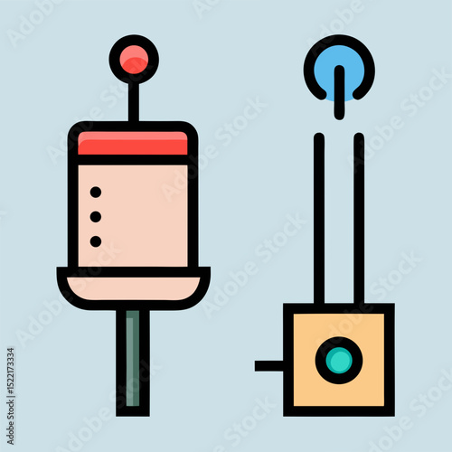 Air Pollution Sensor illustration Isolated with Temperature Sensor
