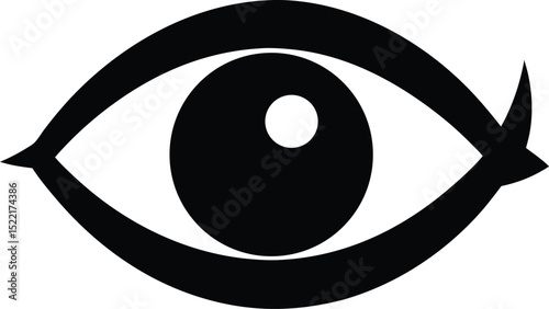 Eye – black silhouette on white background