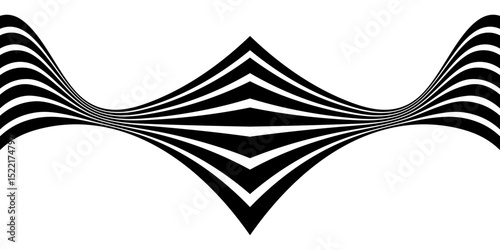 Abstract perspective line stripes with 3d dimensional effect