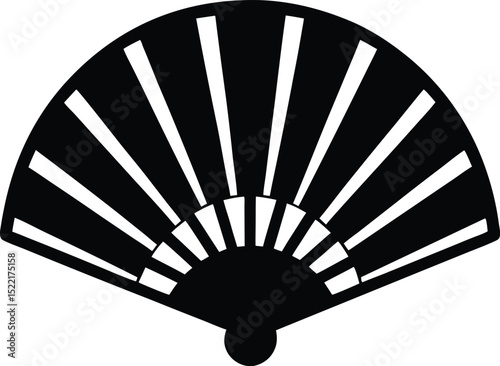 Fan – black silhouette on white background