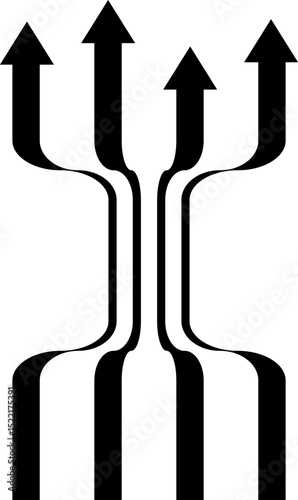 Abstract perspective line stripes arrow