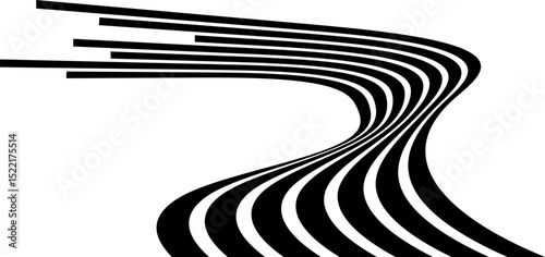 Abstract perspective line stripes with 3d dimensional effect