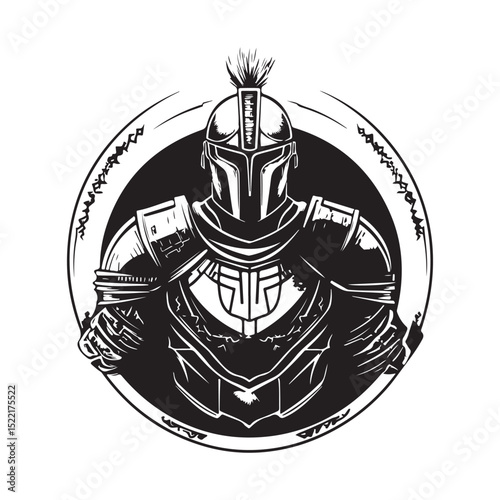 Byzantine imperial guards Design Logo  vector isolated on white background