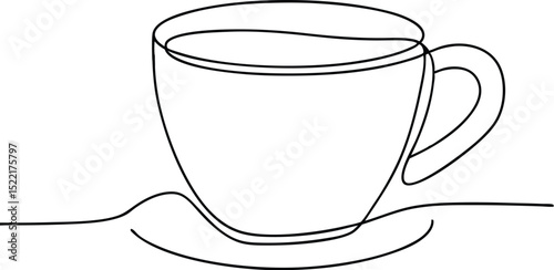 One line  Coffee cup, Coffee cup continuous line sketch tea icon cafe sketch drink single art outline mug logo food, Doodle cup line abstract background breakfast steam morning coffee design symbol, c