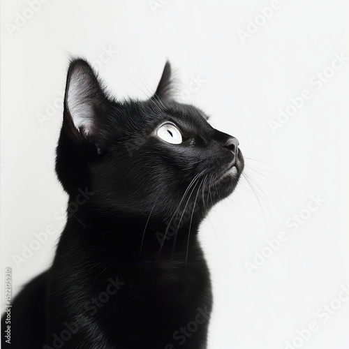 The image is named Black and white cat isolated on white background