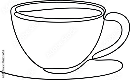 One line  Coffee cup, Coffee cup continuous line sketch tea icon cafe sketch drink single art outline mug logo food, Doodle cup line abstract background breakfast steam morning coffee design symbol, c