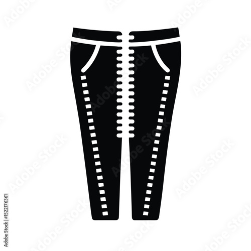 Zippered Jeans Icon Vector Flat and Clean Look
