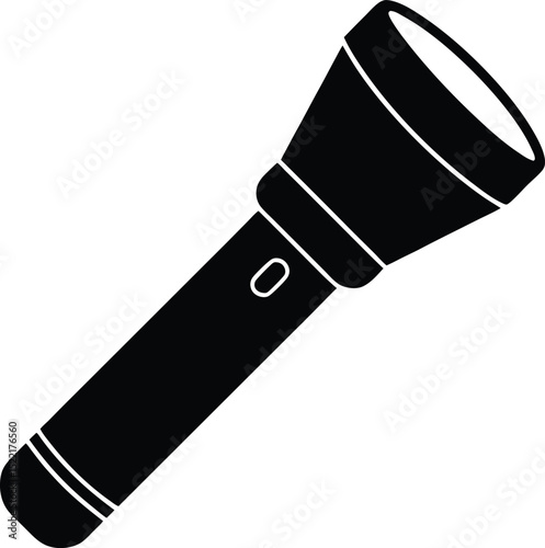Flashlight – black silhouette on white background