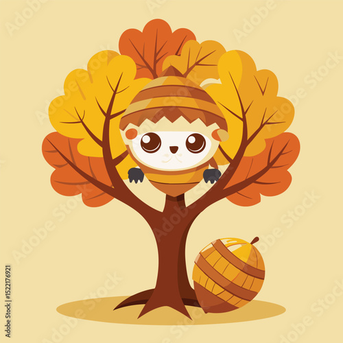 Cute Sloth Mummy – Flat Cartoon Vector Icon of Animal and Holiday Concept
