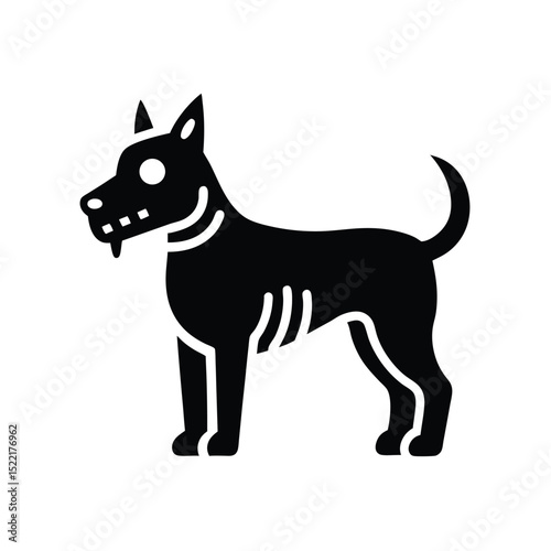 Zombie Dog Icon Vector Flat and Clean Look