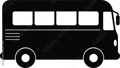 Bus – black silhouette on white background