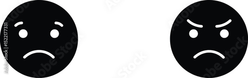 Emotion Vector Illustration Sad and Angry Faces