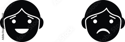 Emotion Vector Illustration Happy and Sad Faces