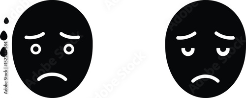 Emotion Vector Illustration Sadness and Stress Icons