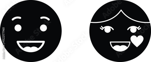 Joyful Emotion Vector Illustration Happy Faces Design